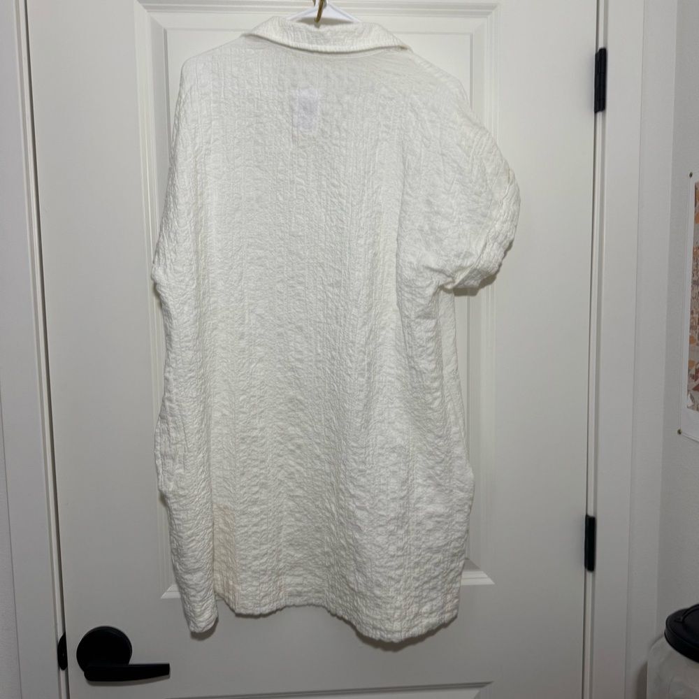 NWT Abercrombie & Fitch White Textured Button Through Shirt Dress - Picture 3 of 8